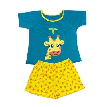 Imagem de Conjunto Pijama Adulto Feminino Curto Verão Meia Manga Estampado Baby 