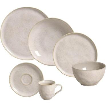 Imagem de Aparelho de Jantar 24 Peças Cerâmica Stoneware Off White Porto Brasil 
