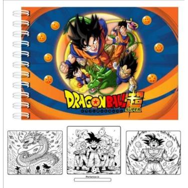Imagem de Kit Livro Capa Dura De Colorir Dragon Ball Z 24 Canetinhas Ponta Dupla