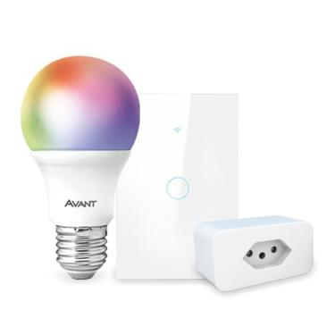 Imagem de Kit Casa Conectada Smart inteligente Wi-fi 2.4 GHz Lampada RGB + Interruptor 1 Botão + Tomada Inteligente Neo Avant (Branco)