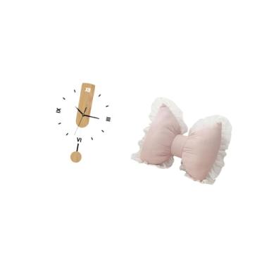 Imagem de Bothyi Relógio de Parede Acrílico com Ornamento Moderno para Decoração de Casa, Almofada de Cabeceira Confortável para Sala de Estudo, Cadeira de Escritório,