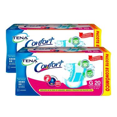 Imagem de Kit 2 Fralda Geriátrica Tena Confort Tamanho G 20 Unidades