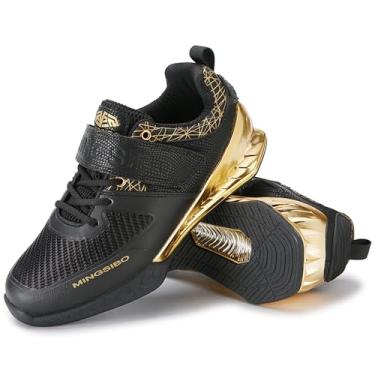 Imagem de Tênis masculino para halterofilismo – estabilidade de nível profissional para agachamentos e levantamento terra – aderência de alta tração, suporte de arco – calçado para levantamento de peso e