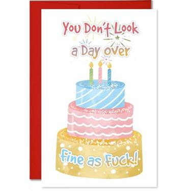 Imagem de MegaCalendars Cartão de feliz aniversário com envelope autoadesivo para mãe, pai, filha, marido, esposa, amigo, designs de festa personalizados fofos, cartolina premium 320 GSM, feito nos EUA