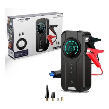 Imagem de 2X Bomba De Ar Calibrador Compressor Digital Portátil Led Co