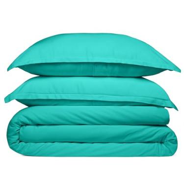Imagem de Cosy House Collection Conjunto de capa de edredom 100% raiom derivado de bambu - Conjunto de trama de cetim macio, respirável, macio e macio com capa