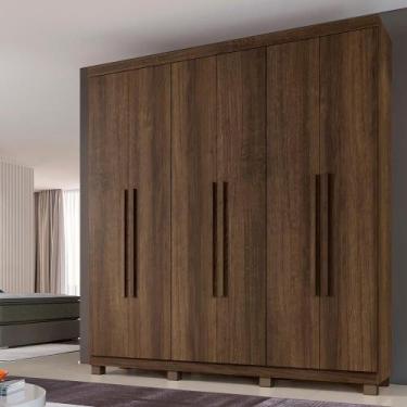 Imagem de Roupeiro Verona 6 Portas 3 Gavetas Imbuía - Tudo de Móveis