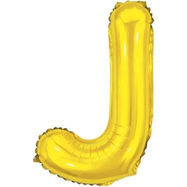 Imagem de Balao Metalizado Letra J Dourado 40CM. - Sao Roque