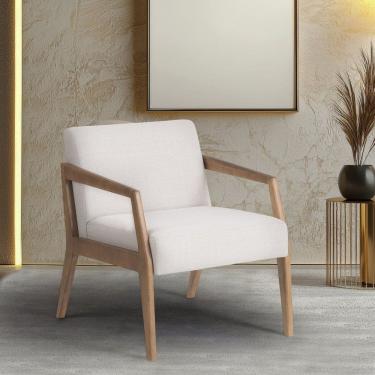 Imagem de Poltrona Tecido Algodão 201 G-2 Zara Nogueira/Bege