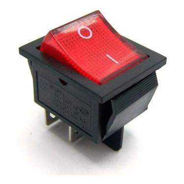 Imagem de 2X Chave Gangorra Kcd4-201N Vermelha 4T 16A/20A 250V