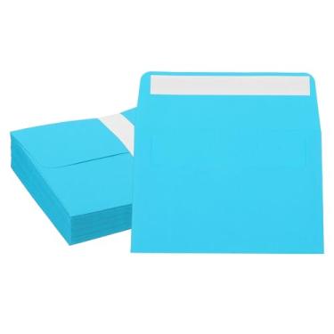 Imagem de PATIKIL Envelopes de convite de 15 x 10 cm, 50 unidades, envelopes de cartão de felicitações A6, envelopes de aba plana, capas de cartão para correspondência, casamento, aniversário, formatura