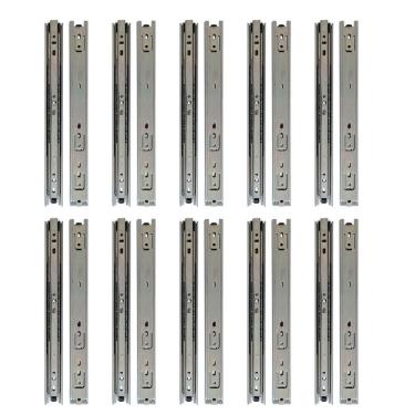 Imagem de Kit 20 corrediça telescópica 30cm para gaveta trilho 10 par