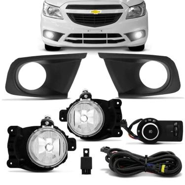 Imagem de Kit farol auxiliar milha onix lt/ls 2014 diante com moldura