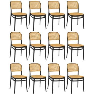 Imagem de Kit 12 Cadeiras de Jantar Roma para Sala e Cozinha - Preto - Magazine 