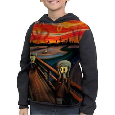 Imagem de Casaco Moletom Infantil O Grito Bob Esponja Full Print - smoke, Preto,
