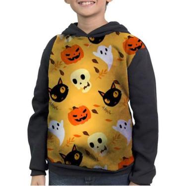 Imagem de Casaco Moletom Infantil Halloween Dia Das Bruxas Caveira - smoke, Pret