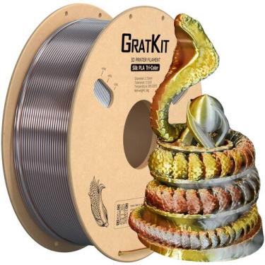 Imagem de Impressora 3D Filament Gratkit Silk Tri-Color PLA 1,75 mm 1 kg
