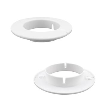 Imagem de Tsnamay 10 peças de flange dividida na parede, cobertura de dutos de ar condicionado de PVC para dutos de ar condicionado, dutos de fiação para furos de 8,4 cm a 9 cm