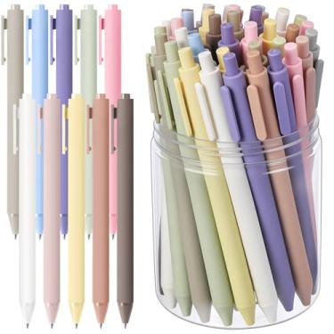 Imagem de Crtiin 100 canetas de tinta gel a granel, tinta preta de 0,5 mm, caneta retrátil de ponta fina, material escolar de escritório para professores, servidores, operação de doação de caridade de Natal