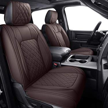 Imagem de Aierxuan Capas de assento de carro para Dodge Ram Custom Fit 2009-2025 1500, 2010-2025 2500/3500 Crew Quad Regular Cab Heavy Duty Truck Pickup couro impermeável com banco dividido 40/60 (conjunto