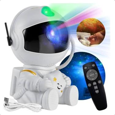 Imagem de Luminária Astronauta Projetor Led Infantil Galáxia 127/220V