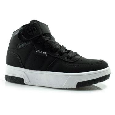 Imagem de Tênis Infantil Cano Alto Ollie Skate do 28 ao 36, Preto, 30