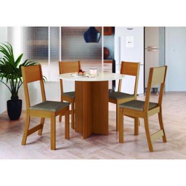Imagem de Conjunto Mesa De Jantar Redonda 90cm Com 4 Cadeiras Multimóveis CR5020