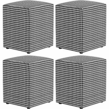 Imagem de Kit 04 Puffs Quadrado Decorativo L02 Pied Poule - Lyam Decor
