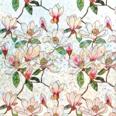 Imagem de Ranzdn Película de privacidade para janela – Película de janela de vitral com aderência estática UV e bloqueio de calor película de janela arco-íris para portas de vidro, janelas de quarto – Vinil