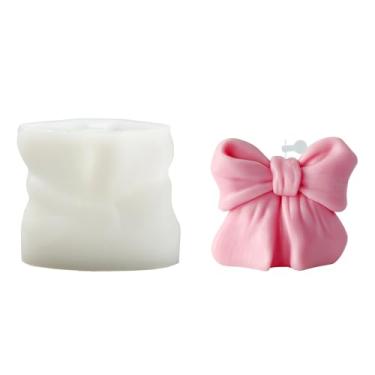 Imagem de UR URLIFEHALL 1 pç moldes de silicone laço 3D forma de arco pilar vela moldes para vela artesanato ornamentos DIY mesa casa jardim decorativo