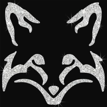 Imagem de Adesivo de decalque com glitter de PVC autoadesivo de raposa cintilante para carros, laptops, motocicletas, parede, janela, bagagem, capa de arranhão, porta, multisuperfície (branco)