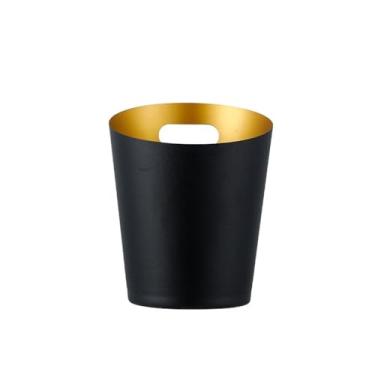 Imagem de baldes de gelo Balde de gelo em aço inoxidável com formato inclinado para garrafas vinho, champanhe ou cerveja(Preto)