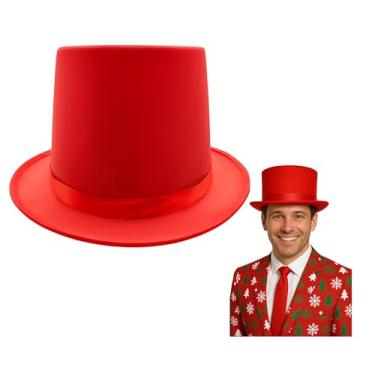 Imagem de Nicky Bigs Novelties Fantasia formal de smoking adulto de cetim mágico cavalheiro rugir anos 20, Vermelho, tamanho �nico