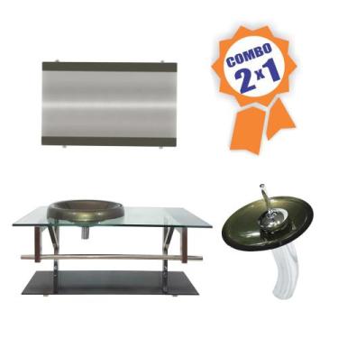 Imagem de Combo 2 em 1 - Gabinete 90cm Áustria + Torneira Ibiza - EKASA, Ouro En