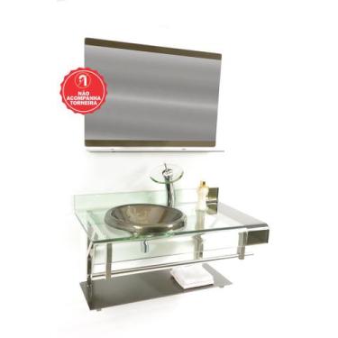 Imagem de Gabinete de Vidro 90cm para Banheiro Cuba Chapéu - Inglaterra  - EKASA