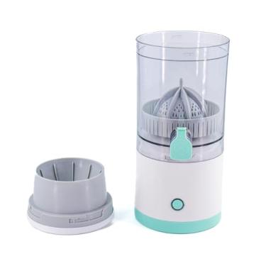Imagem de Espremedor Elétrico Portátil de Frutas, Recarregável USB, 45W, Automático com LED, Material Plástico, 23,7x14x11cm, Branco e Verde Água
