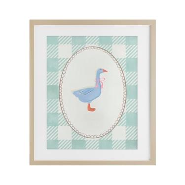 Imagem de Stupell Industries Impressão emoldurada de bétula xadrez verde e ganso sob vidro, design por The Paper Curator, 53 x 43 cm