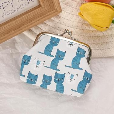 Imagem de Bolsa feminina com tema de gato, bolsa de couro PU rosa com porta-cartão, carteira fofa estilo gato para troca de moedas e pequenos itens essenciais