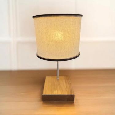 Imagem de Luminária Lumen Cupula Mdf Laminado Acetato Madeira Natural