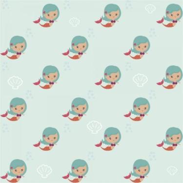 Imagem de Papel De Parede Infantil Sereia Menina