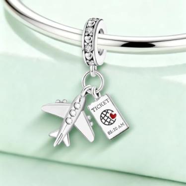 Imagem de 1 peça prata elegante itinerário de viagem berloque para mulheres, faça você mesmo e roupa diária combinando joias decoração presente para mamãe, 27.46*19.4mm, Prata, Sem Pedra Preciosa