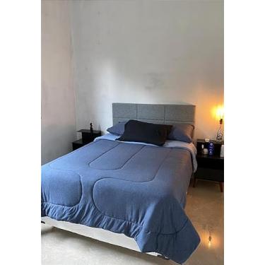 Imagem de Cabeceira Estofada Casal 6 Blocos Não é Segredo Linho Cinza Claro 140x60