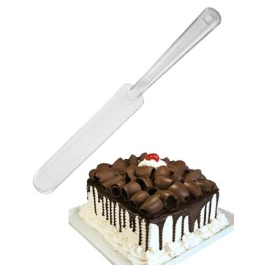 Imagem de Espátula para Confeitar Reta Cristal 25cm Transparente Bolo Doces Confeitaria Confeitar Alisar Chantilly Creme Recheio