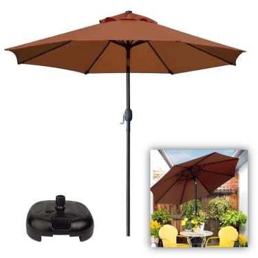 Imagem de Ombrelone 3 metros Com Base Preta Articulado De Manivela Maresias Para Piscina - AMZ