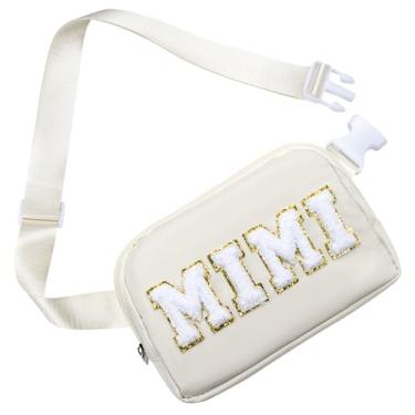 Imagem de Bolsa transversal Nana, presentes para avó de netos, pochete de férias, bolsa de aniversário, Natal, presentes para avó do neto e neta, Bege, Mimi