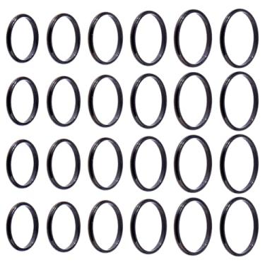 Imagem de DICOSMETIC 24 peças 6 tamanhos simples anel de aliança para unissex tamanho 5-10 1/4 anéis de gravação, 2 mm de largura, conjunto de anéis de casamento fosco polido para mulheres e homens