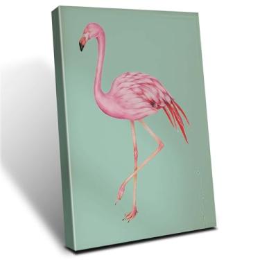 Imagem de Arte de parede de animais tropicais flamingo rosa emoldurado, impressão em tela, pintura de parede, pôster de arte de parede, galeria moderna, quarto, sala de estar, escritório, decoração 40,6 x 61 cm