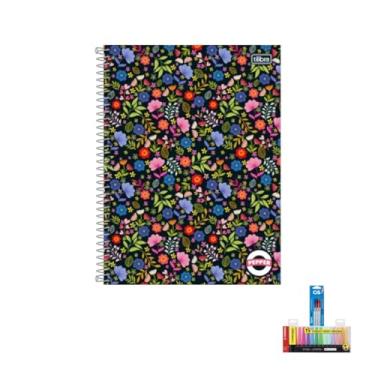 Imagem de Kit Completo de Materiais Escolares Caderno Tilibra 20M + Caneta Esferográfica 0.7mm + Marca Texto Boss 15 Cores