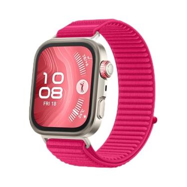 Imagem de Compatível com as pulseiras de tecido da série Huawei Fit3/Fit4/Fit4 Pro, feitas de nylon, com um sistema dinâmico de argolas, proporcionando um ajuste confortável e confortável e portabilidade leve