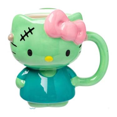 Imagem de Silver Buffalo Hello Kitty Frankenstein Poses Caneca esculpida em cerâmica 3D